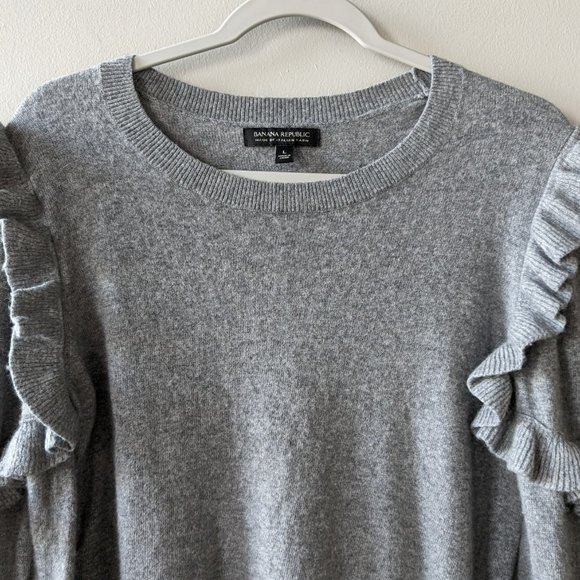 Banana Republic Italian SuperLoft Ruffle Crew Sweater - Picture 5 of 8